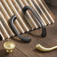 Fluted Arched Cabinet Pulls and Round Knobs, Gold / Gray