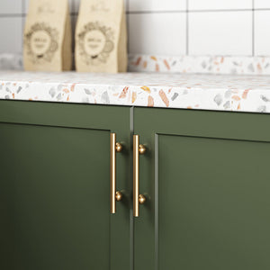 Pure Brass Gold Round Bar Cabinet Pulls for Wardrobe Doors