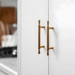 Gold Round Bar Cabinet Pulls and Drawer Handles