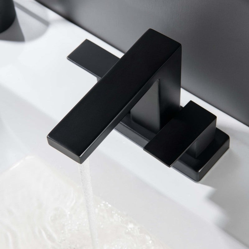 Rovello Modern Low-Profile Two-Handle 3-Hole Widespread Bathroom Sink Faucet