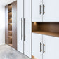 Black Round Bar Cabinet Pulls with Gold-Tone Posts