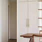Wood and Brass Round Bar Cabinet Handles and Drawer Pulls