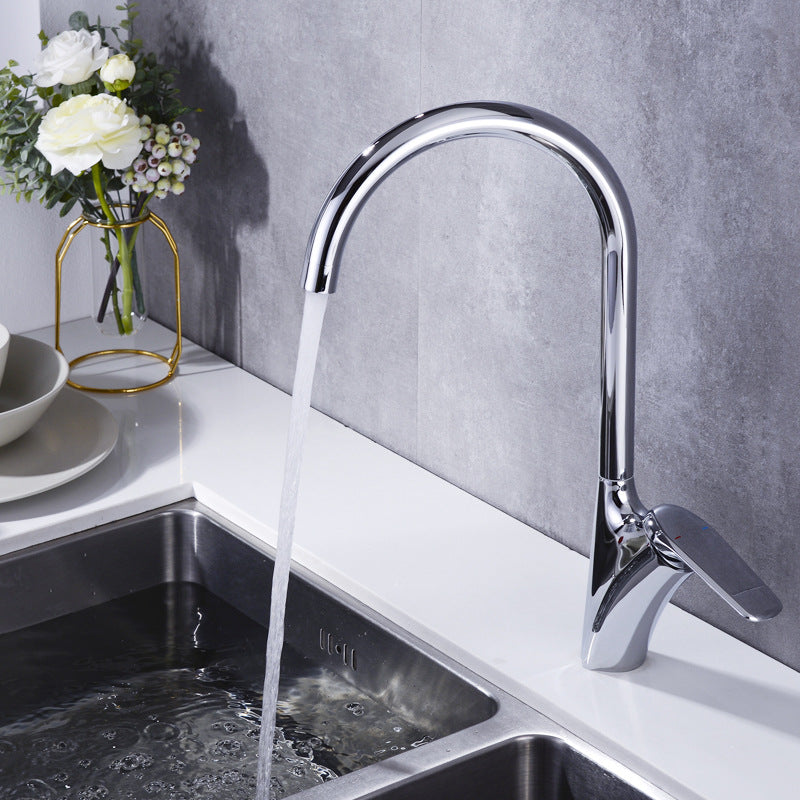 Brushed 360° Swivel Hot and Cold Kitchen Faucet