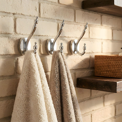 Vintage Metal Double Wall Hooks for Coats & Hats