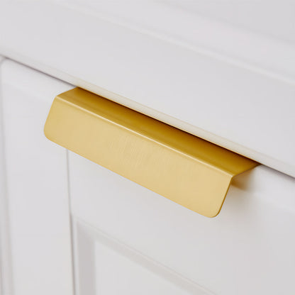 Gold Brass Embedded Edge Pulls for Cabinets and Drawers