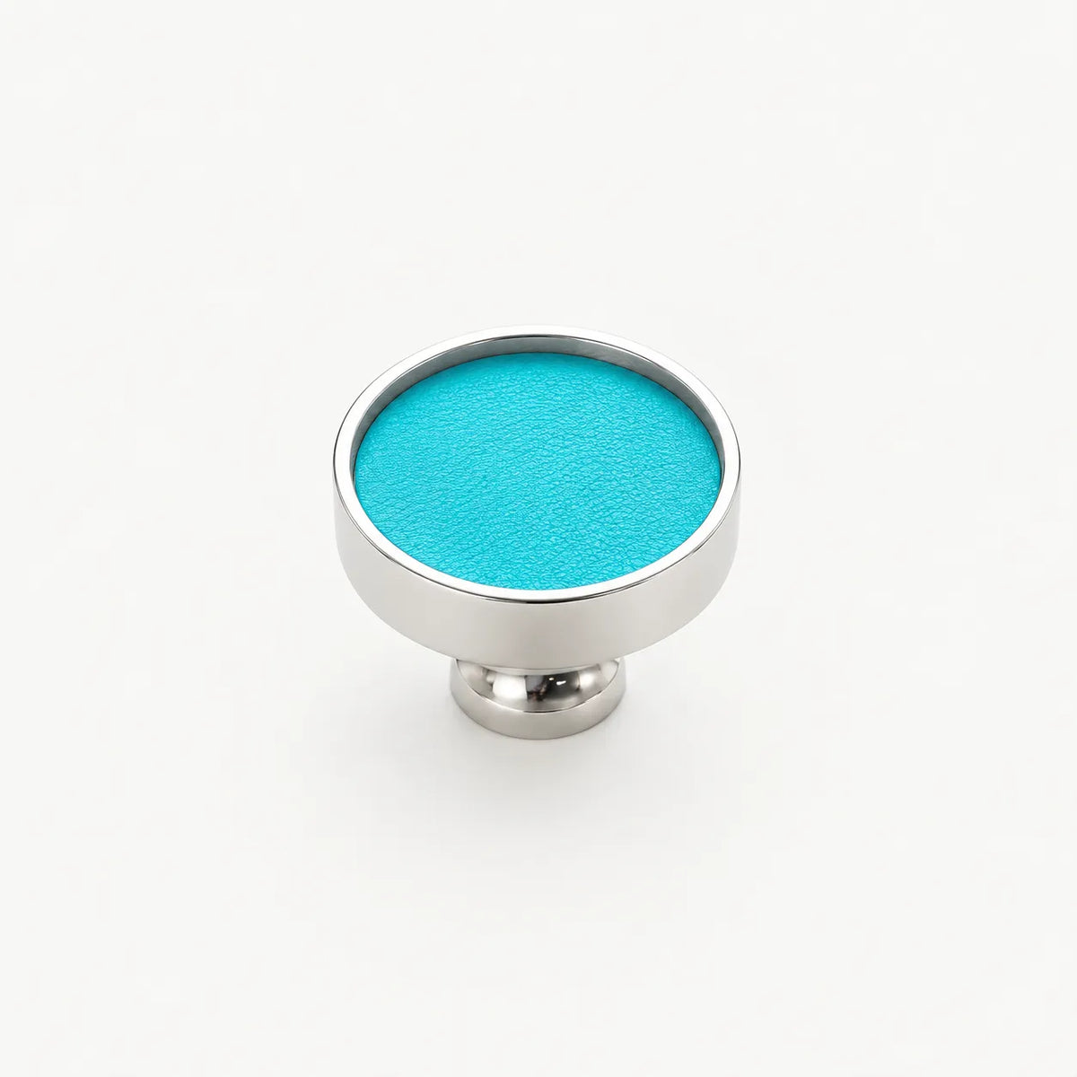 Colorful Leather Cabinet Pulls and Knobs, Stainless Steel