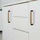 Ribbed Brass Cabinet Handles and Matching Knobs