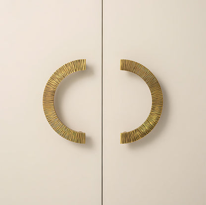 Textured Half Moon Brass Cabinet Pulls and Knobs
