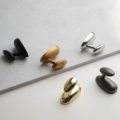 Solid Brass Pebble Wall Hooks for Coats & Towels
