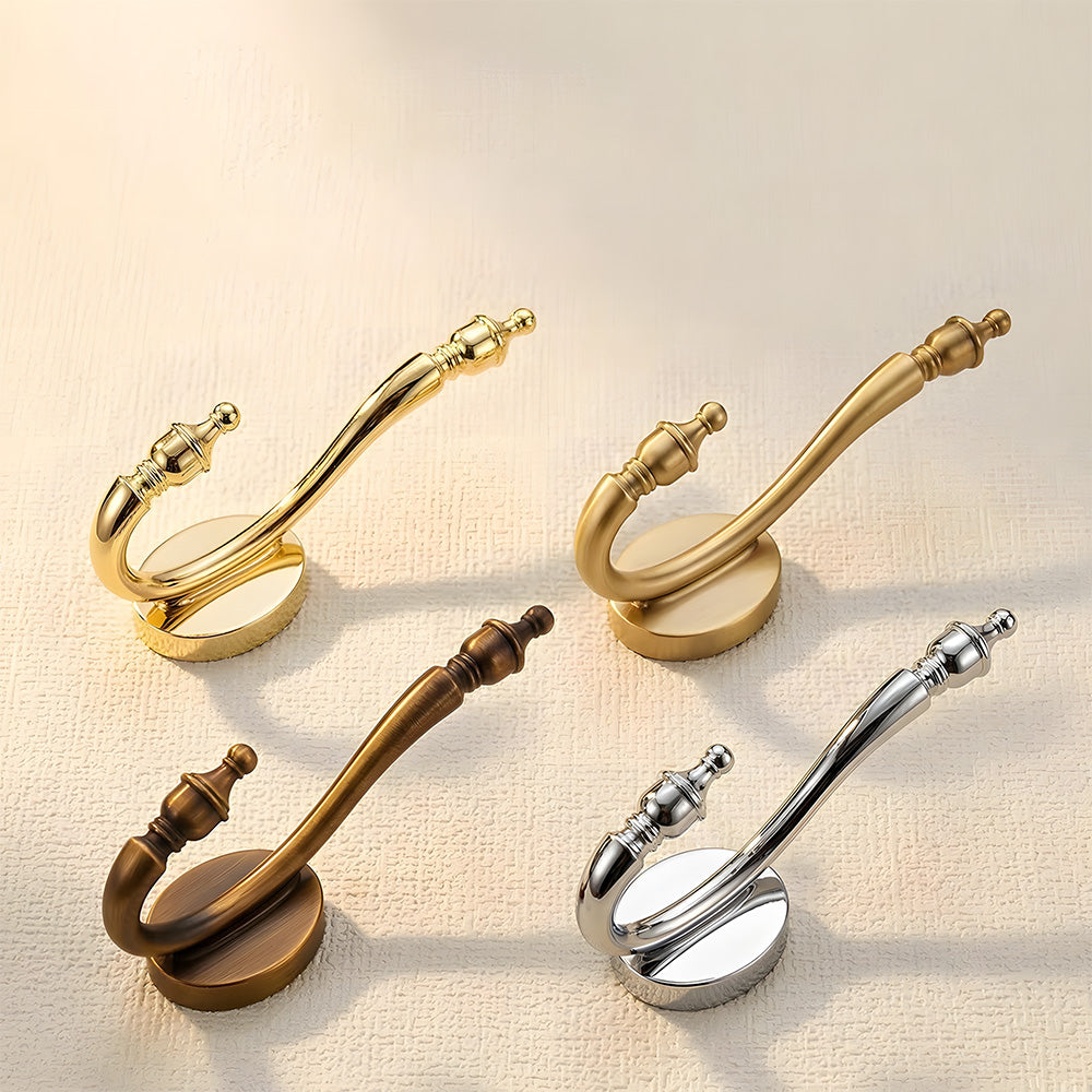 Vintage Metal Double Wall Hooks for Coats & Hats