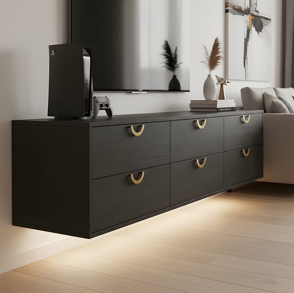 Textured Half Moon Brass Cabinet Pulls and Knobs