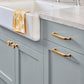Curved Cabinet Handles, Gold / Black Zinc Alloy