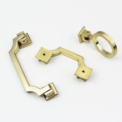 Gold Stepped Geometric Cabinet Pulls and Knobs