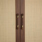 Wooden Round Bar Cabinet Handles with Brass Mounts