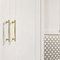 Brushed Brass French Cabinet Pulls, Round Bar Drawer Handles