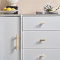 Pure Brass Gold Round Bar Cabinet Pulls for Wardrobe Doors