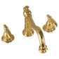 Double Handle Vintage Brass Bathroom Faucets For 3 Hole Sink