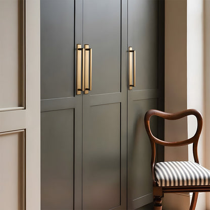 Gold Long Cabinet Pulls with Rectangular Backplate