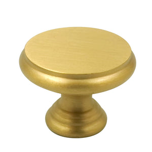 Brushed Brass Round Cabinet Knobs