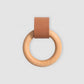 Wood Ring Leather Cabinet and Drawer Knobs