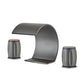 3-Hole Waterfall 2 Handles Curved Waterfall Tap