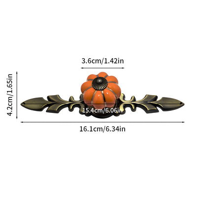 Ceramic Pumpkin Cabinet Knobs with Leaf Backplate