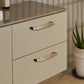 Ribbed Brass Cabinet Handles and Matching Knobs