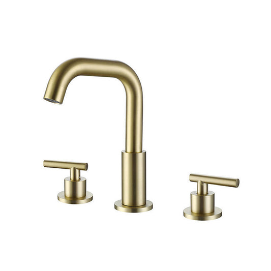 Uppsala 3-Hole Hot and Cold Bathroom Sink Faucet with 2-Mode Rotating Nozzle