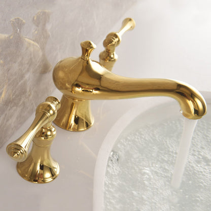 Veronae Vintage European Two-Handle 3-Hole Widespread Bathroom Sink Faucet