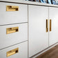 Slotted Recessed Cabinet Pulls in Gold, Black, and Gray
