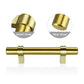 Brushed Brass Round Bar Cabinet Pulls and T-Bar Knobs