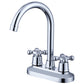 Modern 2-handle Silver Centerset Bathroom Sink Faucet