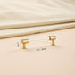 Faceted Crystal and Wood Cabinet Pulls with Brass End Caps