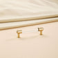 Faceted Crystal and Wood Cabinet Pulls with Brass End Caps