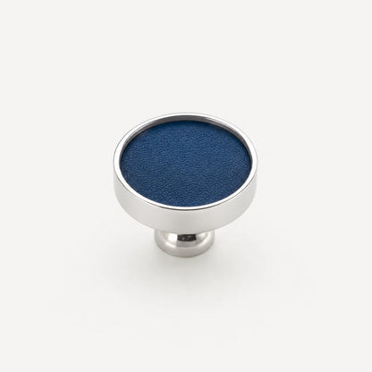 Colorful Leather Cabinet Pulls and Knobs, Stainless Steel