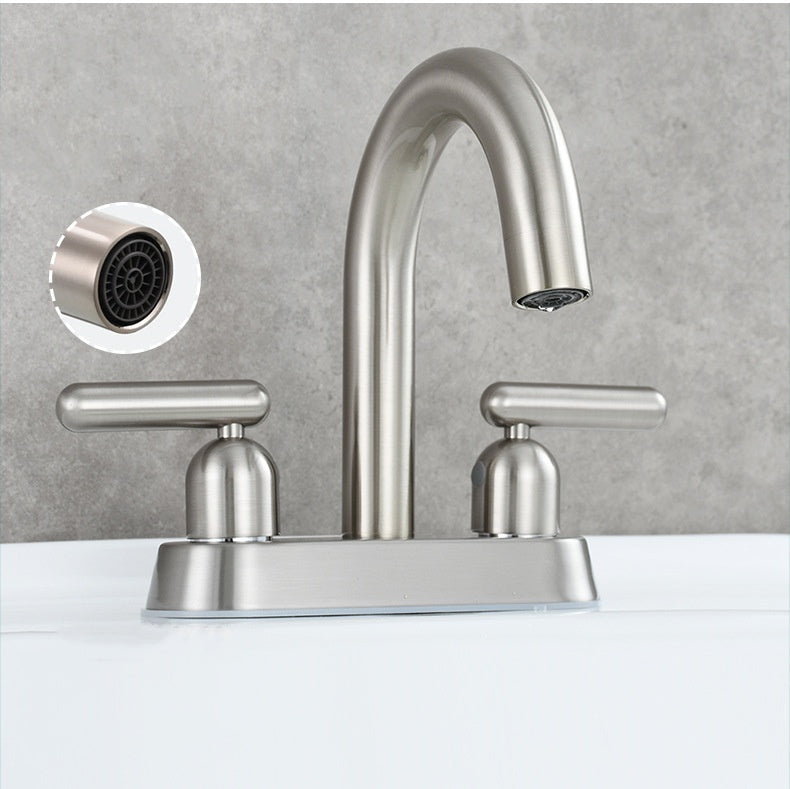 Tempra Modern Three-Hole Two-Handle Bathroom Sink Faucet