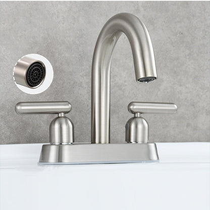 Tempra Modern Three-Hole Two-Handle Bathroom Sink Faucet
