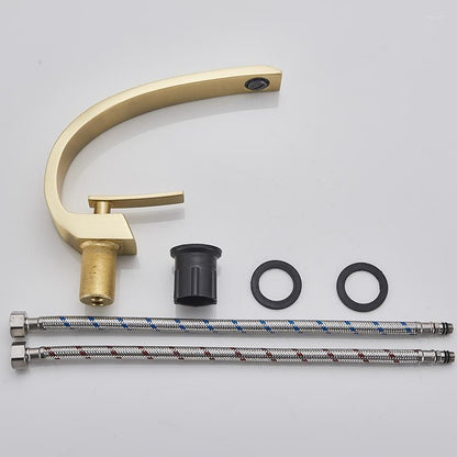 Cadenza Modern Crescent Waterfall Single-Handle Bathroom Sink Faucet