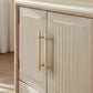 Wood and Brass Round Bar Cabinet Handles and Drawer Pulls