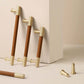 Cowhide Brass Cabinet Pulls and Knobs, Brown / Black Options
