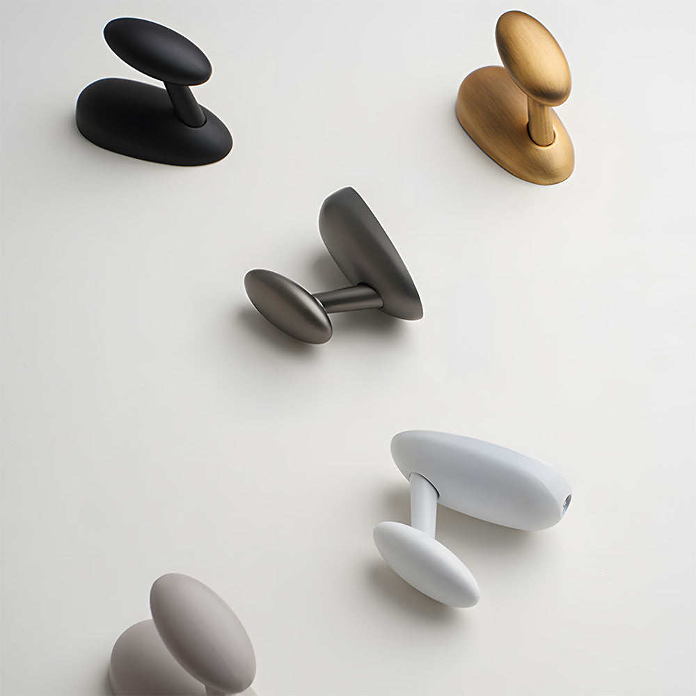 Solid Brass Pebble Wall Hooks for Coats & Towels