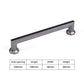 Grooved Black Gray Cabinet Handles and Knobs