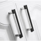 Two-Tone Rectangular Cabinet Pulls with Matching Square Knobs