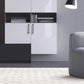 Grooved Black Gray Cabinet Handles and Knobs