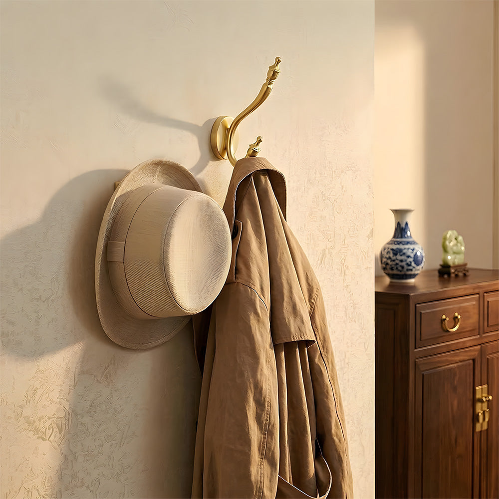 Vintage Metal Double Wall Hooks for Coats & Hats