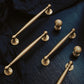 Brushed Brass Round Bar Cabinet Pulls and Knobs
