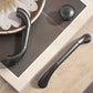 Fluted Arched Cabinet Pulls and Round Knobs, Gold / Gray