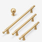 Gold Round Bar Cabinet Pulls and Knobs, Zinc Alloy