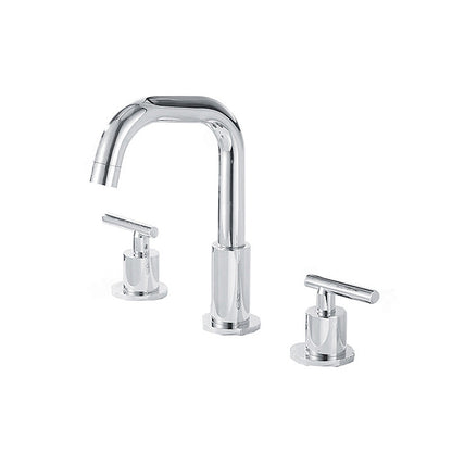 Uppsala 3-Hole Hot and Cold Bathroom Sink Faucet with 2-Mode Rotating Nozzle