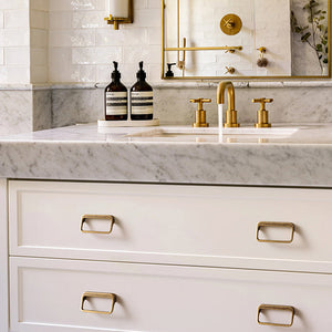 Retro Rounded Rectangle Cabinet Handles and Drawer Pulls